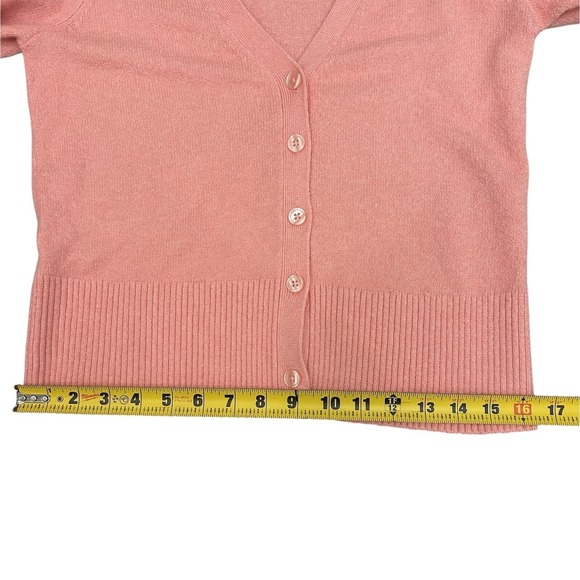 Y2K LOFT  Balloon Sleeve V-Neck Cardigan Pink Cottage Sz S Fairy Whimsy College‎ - Picture 11 of 12